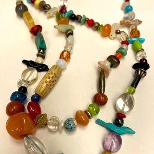 Navajo natural beaded long necklace
